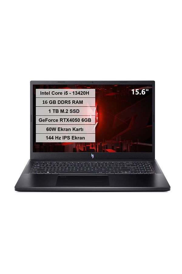 ACER Nitro V 15 Intel i5 13420H 16GB 1TB SSD Rtx 4050-6GB 60W Freedos 15.6" 144Hz IPS NH.QNBEY.001-2