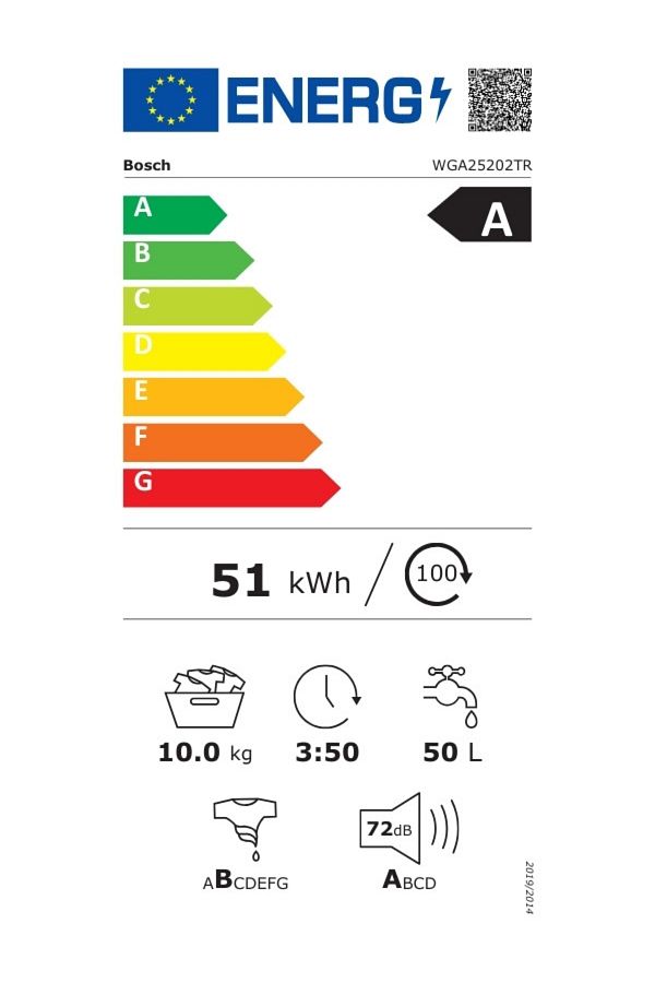 Bosch Serie 4 Çamaşır Makinesi 10 kg 1200 dev./dak., Beyaz WGA25202TR - Görsel 8