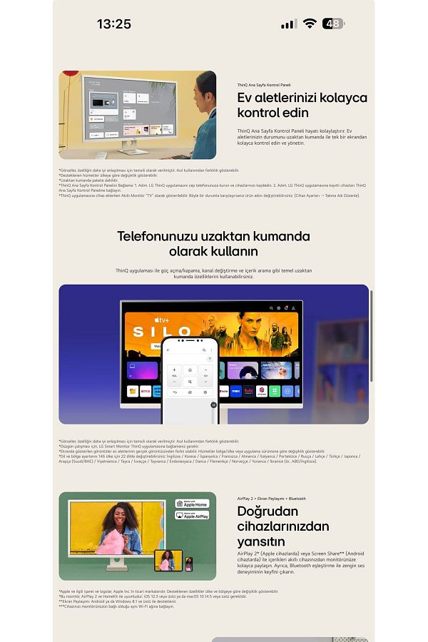 LG SMART TV-Monitör 80 Ekran WebOS Akıllı TV Wİ-Fİ Apple-Android Bağlantı IPS 1920x1080 FULLHD - Görsel 5