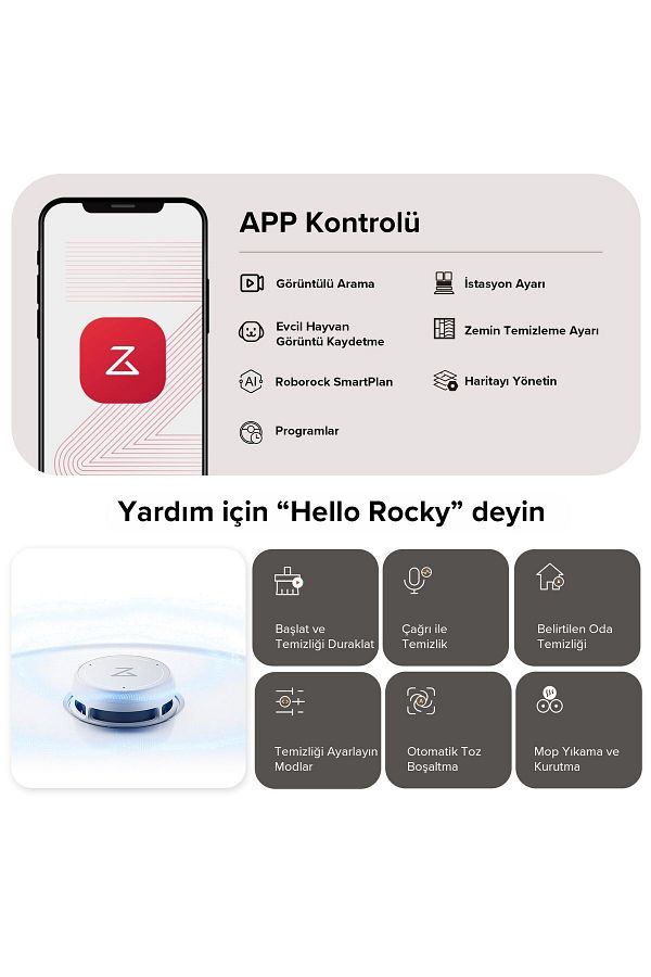 Roborock 18500pa En Güçlüsü En Akıllısı Otomatik Yıkama&Kurutma Görüntülü Arama QRevo Curv Robot Süpürge - Görsel 2