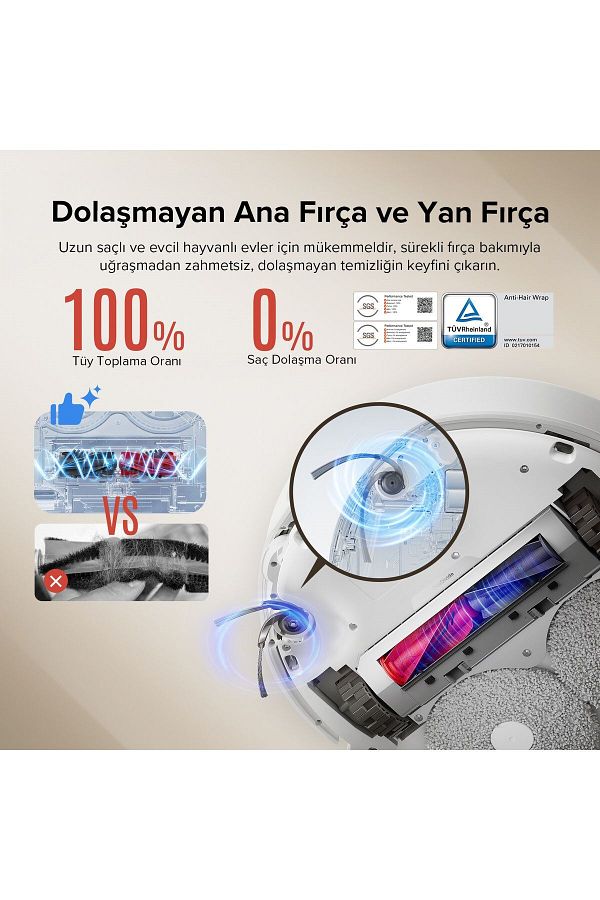 Roborock 18500pa En Güçlüsü En Akıllısı Otomatik Yıkama&Kurutma Görüntülü Arama QRevo Curv Robot Süpürge - Görsel 3