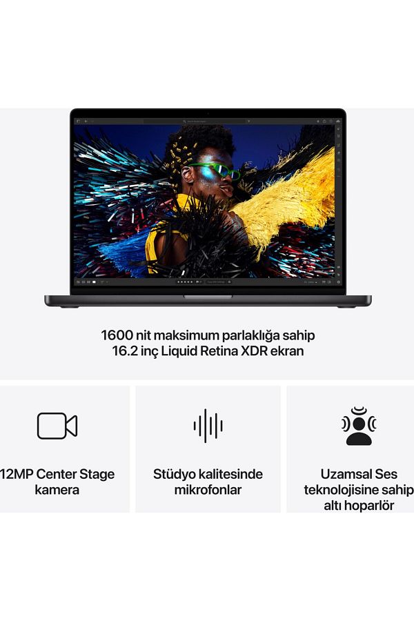 Apple Macbook Pro M4 Pro 20C GPU 24GB 1TB SSD Macos 16" Taşınabilir Bilgisayar Uzay Siyahı Z1FT000HU - Görsel 4