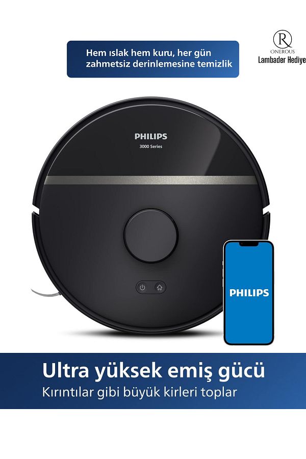 Philips 3ü 1 Arada Islak Kuru Ve Moplu Premium Akıllı Robot Süpürge, 230dk - Gelişmiş Performans