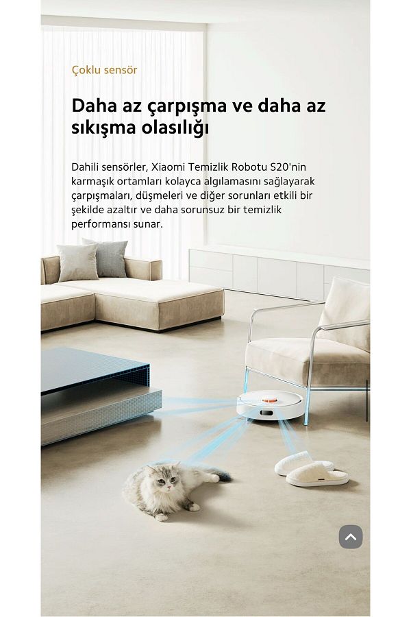 Xiaomi Wİ-Fİ ve Sesli Kontrol 2 si 1 Arada Süpürme ve Paspaslama Özelliğiyle Pratik Temizlik 5000pa Güç - Görsel 4