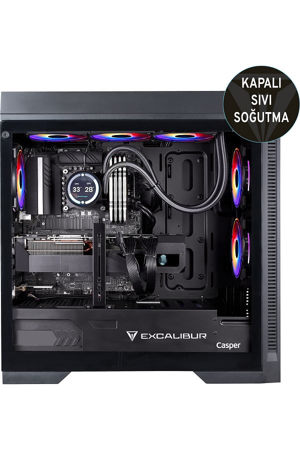 CASPER Excalibur Series 2 Core Ultra 7 265KF 32GB DDR5 RAM 1TB NVME SSD RTX5070 Freedos E75Z.265K-DF70X-0LE - Görsel 3