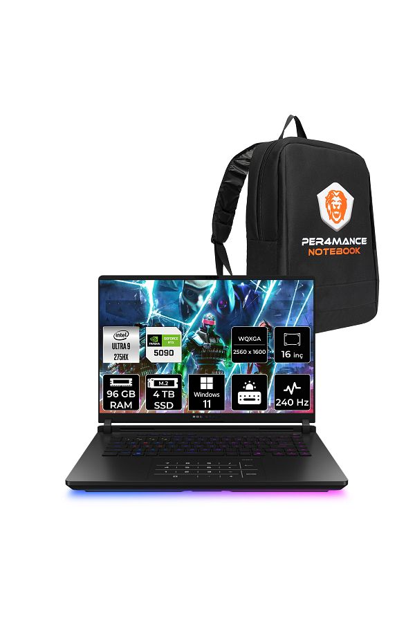 ASUS ROG Strix G16 Ultra 9 275HX 96GB 4TB SSD RTX5090/24GB 175W 240HZ 16'' 2.5K W11P Gaming & PER4