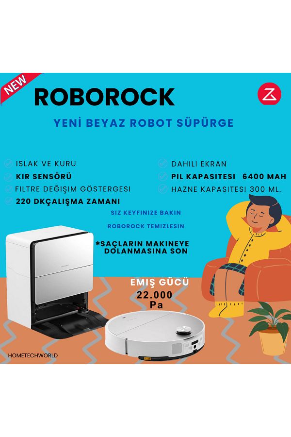 Roborock Yeni Uyarlanabilir Rota Algoritması Ultrasonik Halı Algılama Akıllı Robot Süpürge