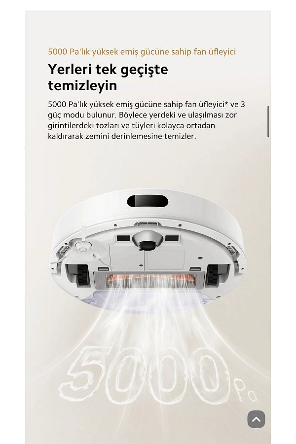 Xiaomi Halı, Parke Veya Sert Zemin 5000pa Wifi Ve Sesli Kontrol Özellikli Akıllı Robot Süpürge S20 - Görsel 7