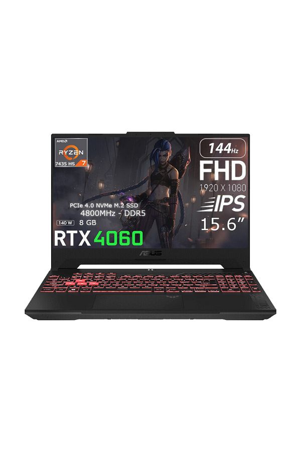 ASUS Tuf Gaming A15 FA507NVR-LP108 AMD R7 7435HS 32GB 1TB SSD Rtx 4060 140W 15.6" 144Hz Fhd DOS