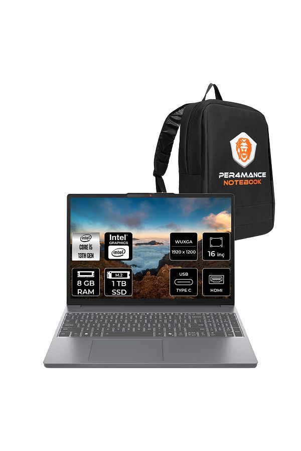 LENOVO IdeaPad Slim 3 i5 13420H 8GB DDR5 1TB SSD 16'' IPS WUXGA FDOS Dizüstü & PER4 ÇANTA