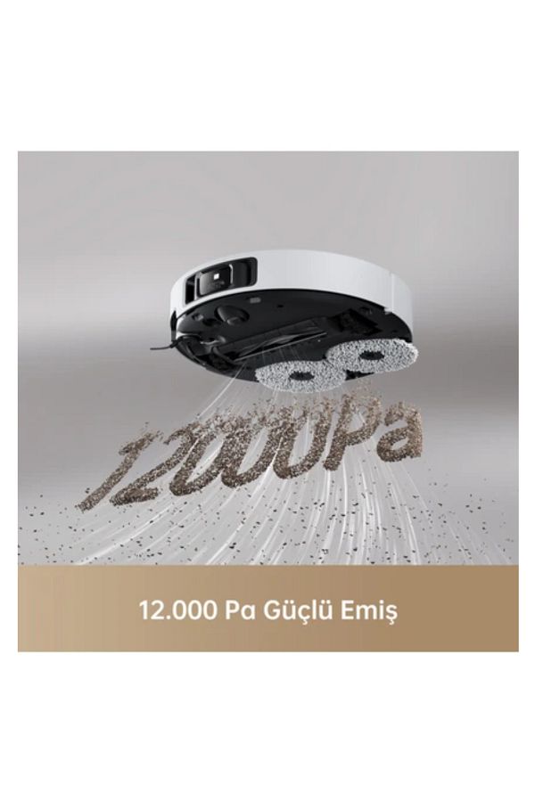 Roborock 12000Pa emiş gücüyle Ultra Robot Süpürge Beyaz - Görsel 2