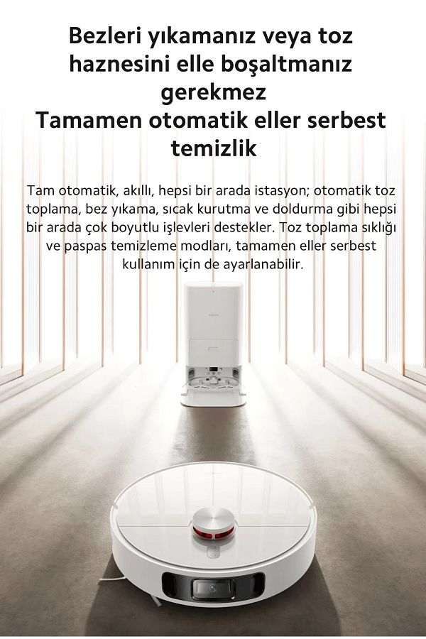 Xiaomi Premium Robot Vacuum X10 Plus Çöp Istasyonlu Halı Tanıma Fonksiyonlu Akıllı Robot Süpürge - Görsel 2