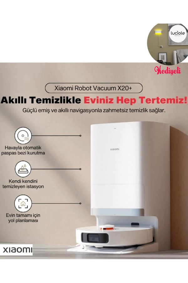 Xiaomi 6000PA Otomatik Paspas Yıkama ve Halı Tanıma Özellikli Çöp İstasyonlu Akıllı Robot Süpürge