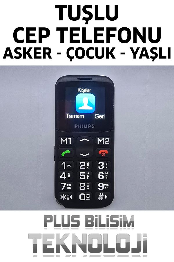 Philips Tuşlu Cep Telefonu Asker, Yaşlı, Çocuk Büyük Harfler, Hızlı Arama, Type C Şarj, El Feneri - Görsel 4