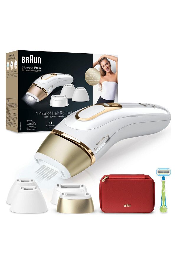 Braun IPL Silk·Expert Pro 5, Evde Tüy Alma, Çanta, Venus Tıraş Makinesi, 4 Başlık Ile, PL5382