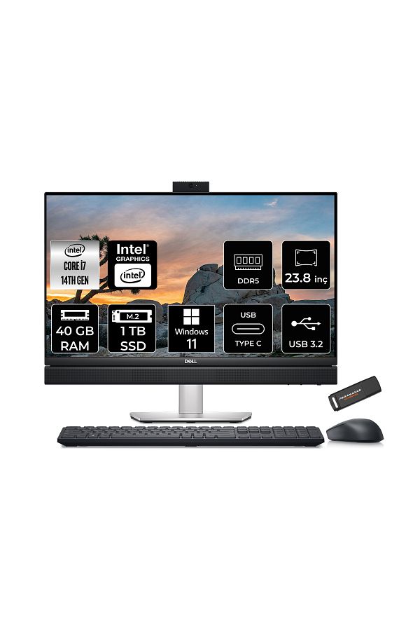 Dell Optiplex 7420 Plus i7 14700 40GB DDR5 1TB SSD UHD Graphics 770 23.8" FHD W11P All in One PC
