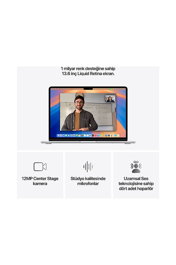 Apple MW0X3TU/A/MacBook Air/Apple M4 İşlemci (10 Çekirdek CPU-10 Çekirdek GPU)/16GB RAM/512GB SSD/13 - Görsel 4