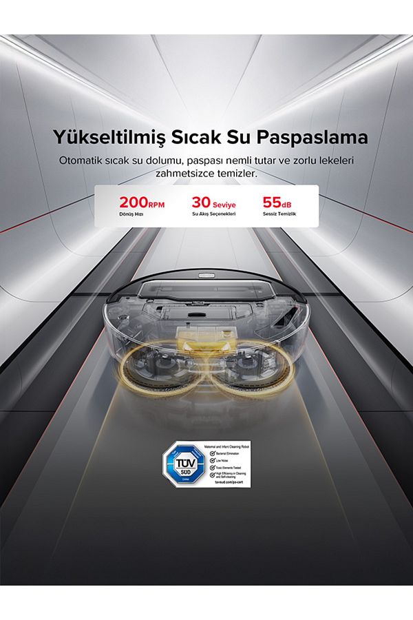 Roborock Saros Z70 Akıllı Robot Süpürge 22.000 Pa HyperForce Emiş Gücü - Görsel 8