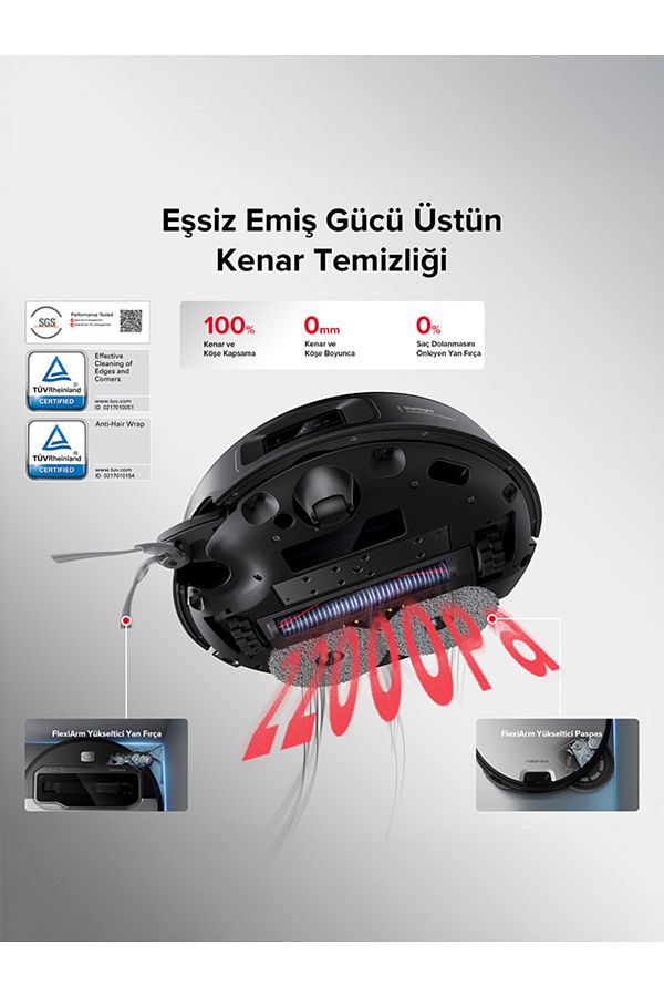 Roborock Saros Z70 Akıllı Robot Süpürge 22.000 Pa HyperForce Emiş Gücü - Görsel 5