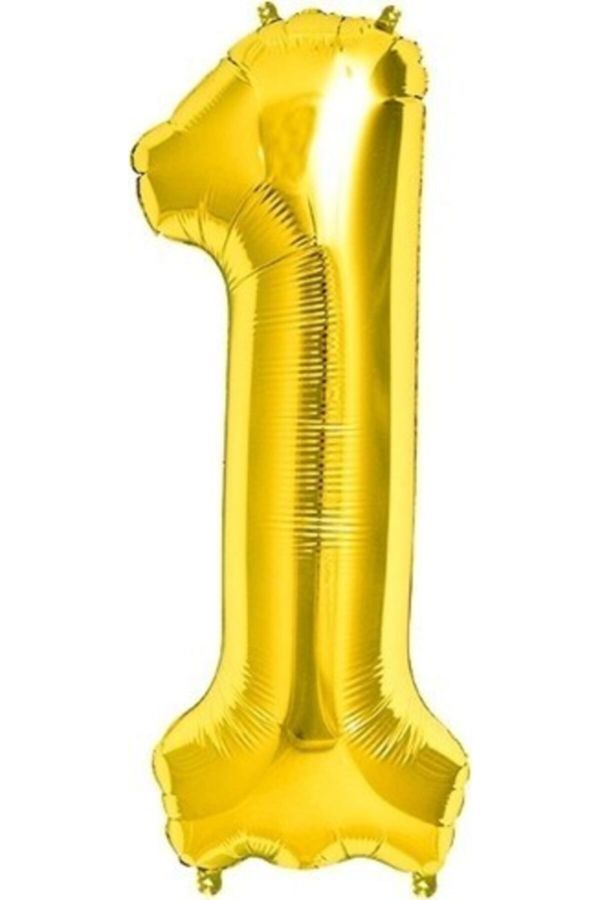 Fırsat Ayı Rakam Folyo Balon 1 Rakamı Büyük Boy Balon Altın Sarısı /dore 100cm