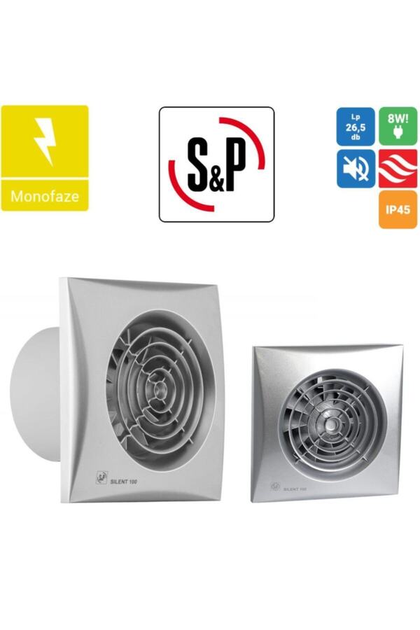 Soler Palau Silent 100 Crz Silver Renk Kanal 100mm M³/h 95 Db 26.5 Sessiz Tasarruflu Ortam Havalandı