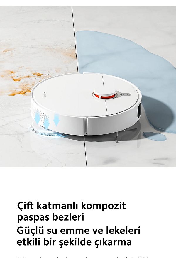 Xiaomi 3D Engellerden Kaçınma Çift Hatlı Lazer ve LDS LİDARLI Çift Katmanlı Paspas Premium Robot Süpürge