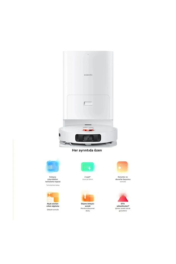 Xiaomi Premium Robot Vacuum X20 Plus Çöp Istasyonlu Halı Tanıma Fonksiyonlu Akıllı Robot Süpürge
