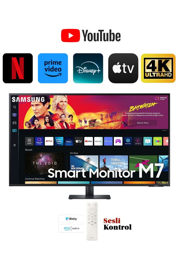 Samsung Smart Ve Hızlı Tizen Kablosuz Görüntü Aktarım Apple-android 109 Ekran 43" Inç 4k-uhd Monitör - Tv