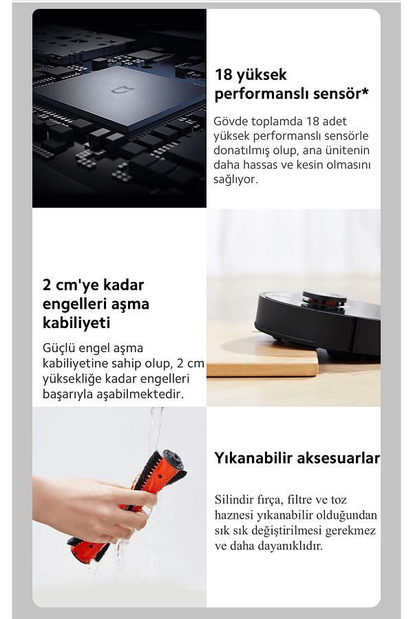 Xiaomi 8000pa Ultra Emiş Güçlü Üstün Performanslı Turbolu Süpürge - Yüksek Performanslı Sensörler - Görsel 2