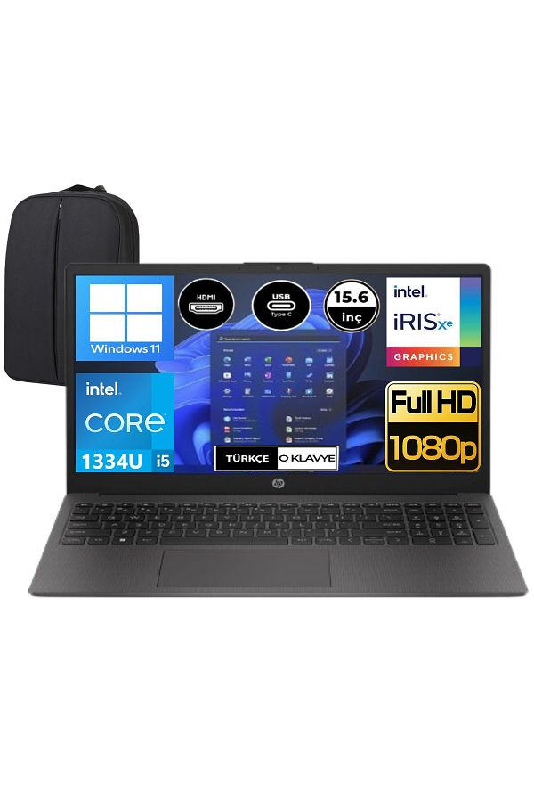 HP 250 G10 i5-1334U 16 GB RAM 2 TB SSD 15.6'' Iris Xe Graphics FHD Win11 Home B2NC9ESEP17 + EP Çanta
