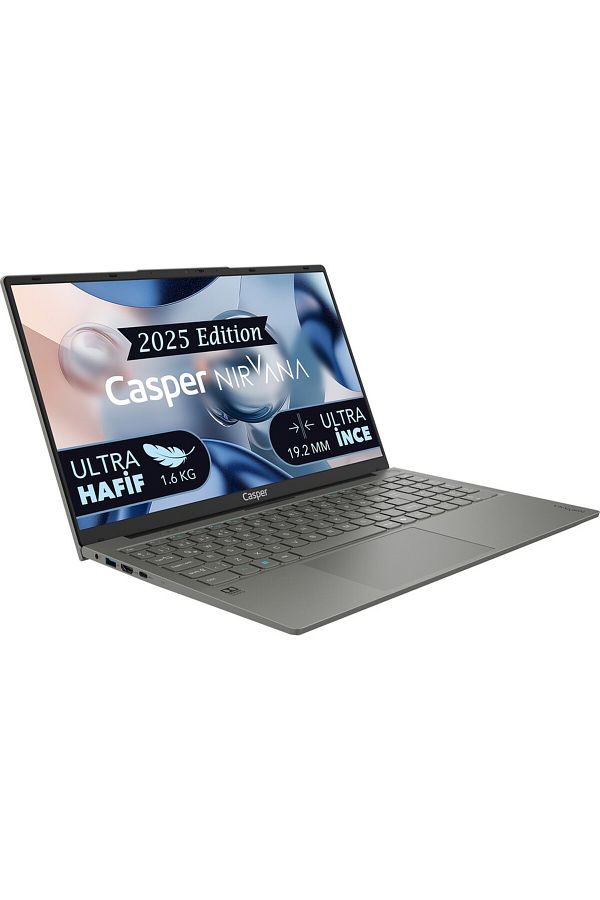CASPER Nirvana X600.7430-8V00X-G-F Ryzen 5 7430U 16GB RAM 500GB NVMe SSD WIN11PRO 15.6" + BOZ ÇANTA - Görsel 4