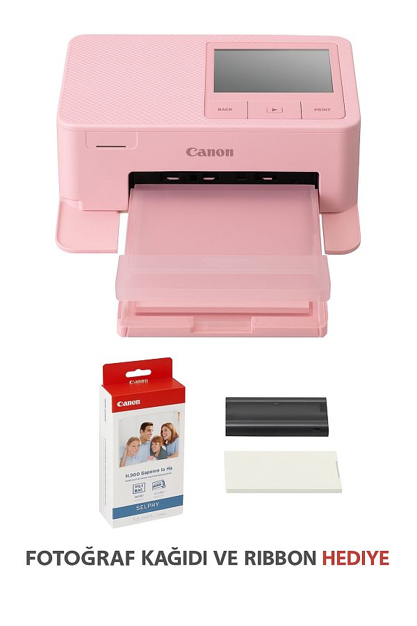Canon Selphy Cp1500 Pembe Fotoğraf Yazıcısı Kp-36ip Fotoğraf Kağıdı Seti