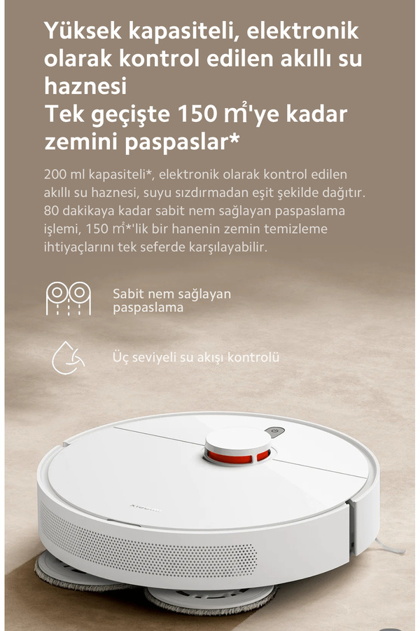 Xiaomi Lazer Lds Lidar Tarama Çift Katmanlı Kompozit Paspas Mihome Uygulaması Ultra Premium Robot Süpürge - Görsel 7