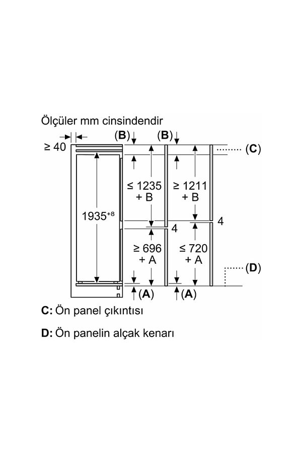 Bosch KBN96ADD0 D Enerji Sınıfı 382 L Alttan Donduruculu Ankastre Buzdolabı - Görsel 8