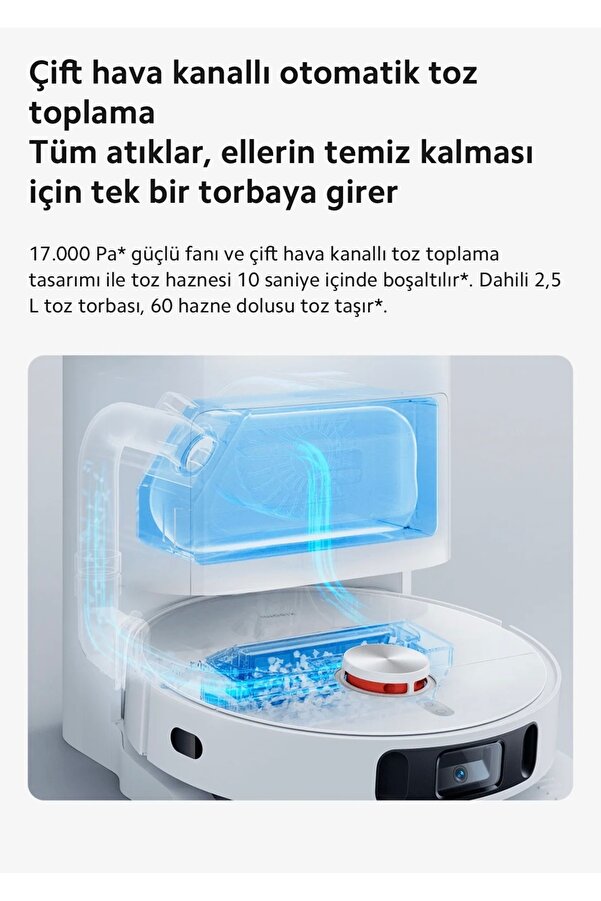 Xiaomi Yeni Premium Robot Süpürge - 6000Pa Ultra Güç - LDS Lazer Navigasyonu - Yeni Nesil Teknoloji - Görsel 7