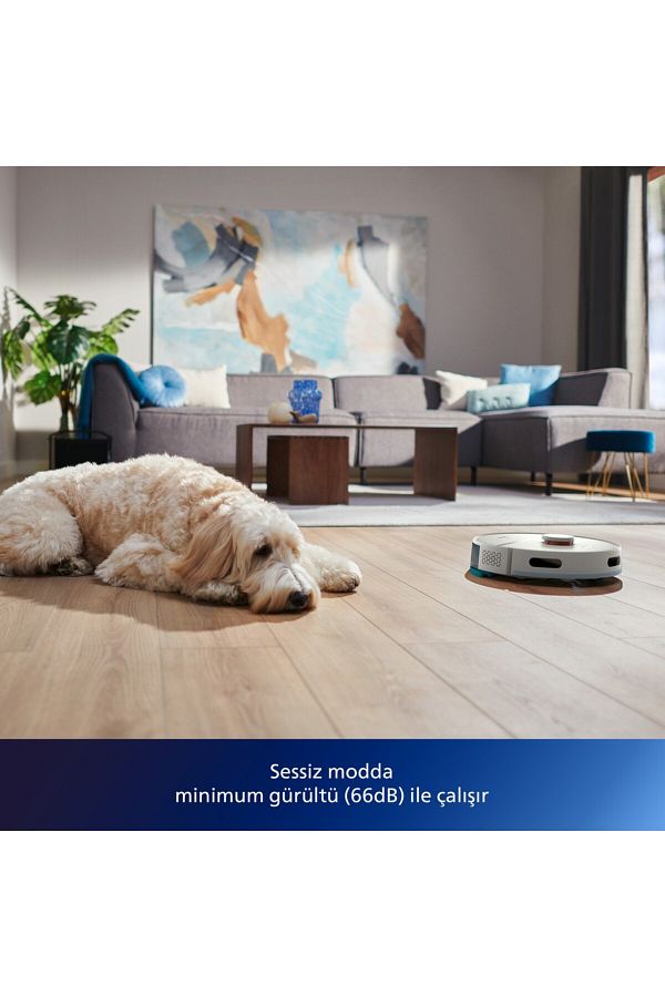 Philips Vaccum EvimTechx En Hızlı Series Xu2000 Islak Kuru Homerun Moplu Robot Süpürge Tek seferde Sil+Süpür - Görsel 8