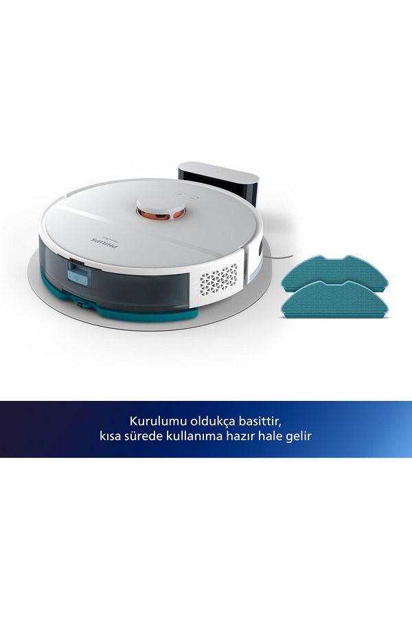 Philips Vaccum EvimTechx En Hızlı Series Xu2000 Islak Kuru Homerun Moplu Robot Süpürge Tek seferde Sil+Süpür - Görsel 5