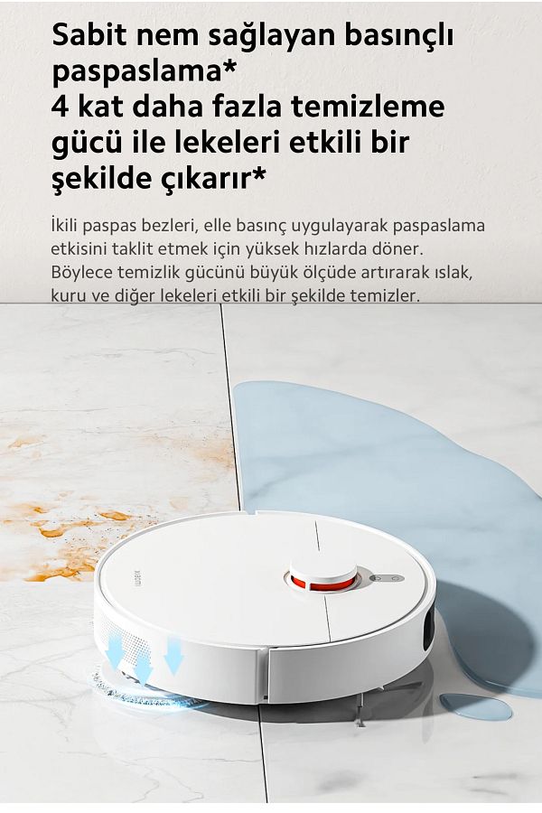 Xiaomi 3d Engel Tanıma,HEPA Filtre,Halı Tanıma, Çift Hatlı Lazer Lds Lidarlı Taramalı Premium Robot Süpürge - Görsel 7