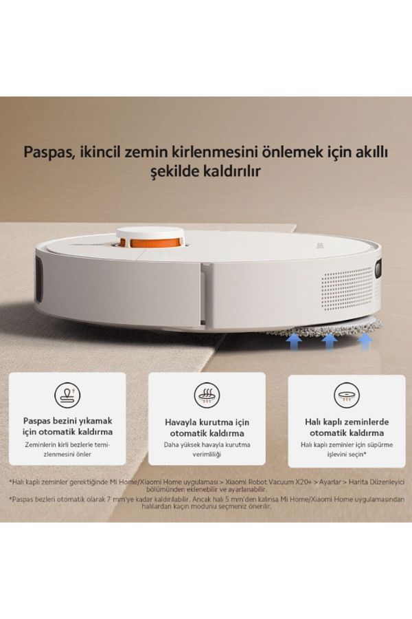 Xiaomi 6000PA Otomatik Paspas Yıkama ve Halı Tanıma Özellikli Çöp İstasyonlu Premium Akıllı Robot Süpürge - Görsel 2
