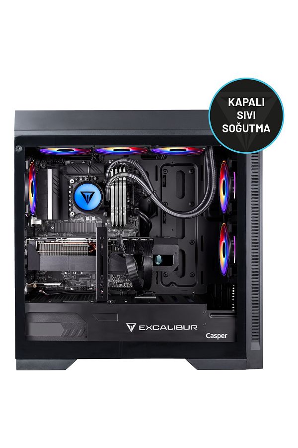 CASPER Excalibur E75L.144F-DF70X-0SE Core i5-14400F 32GB DDR5 RAM 1TB SSD RTX 5070 Dos Sıvı Soğutmalı - Görsel 3