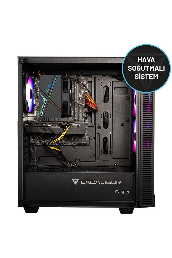 CASPER Excalibur E65L.144F-DF70X-0HE Core i5-14400F 32GB DDR5 RAM 1TB SSD RTX 5070 Dos Masaüstü Bilgisayar - Görsel 3