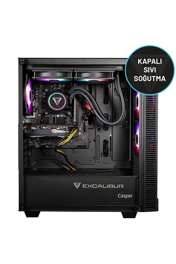 CASPER Excalibur E65L.144F-EX70X-0RE Core i5-14400F 64GB DDR5 RAM 2TB SSD RTX 5070 Dos Sıvı Soğutmalı - Görsel 3