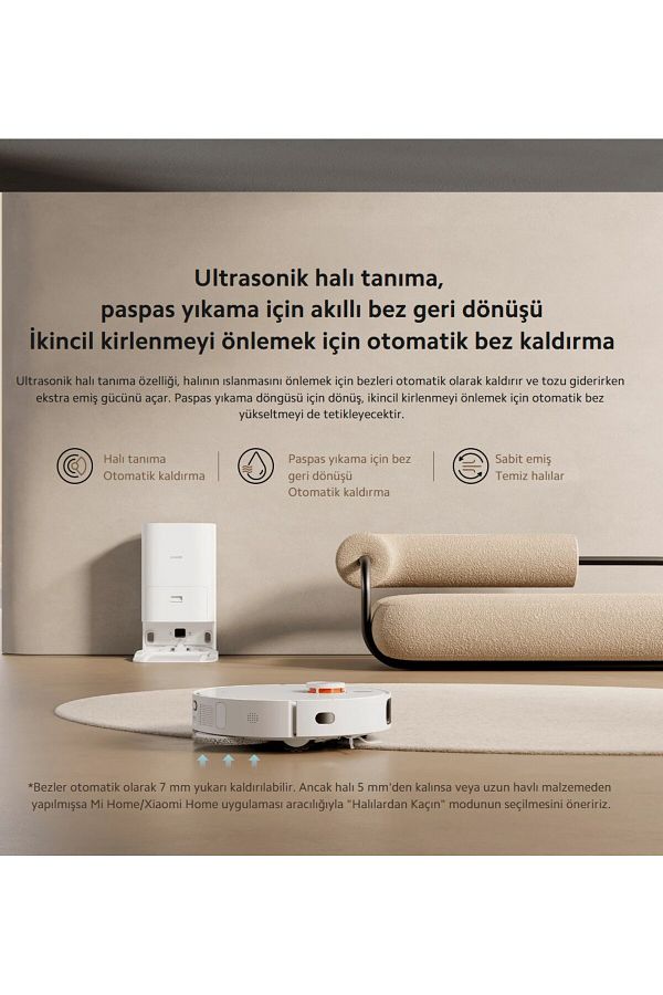 Xiaomi Premium Robot Vacuum X20 Plus Çöp Istasyonlu Halı Tanıma Fonksiyonlu Akıllı Robot Süpürge-6000PA - Görsel 2