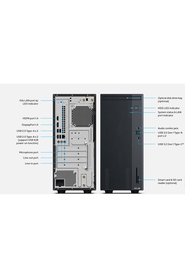 ASUS Expertcenter P500MV I5-13420H 16GB 512GB SSD Freedos 23.8 Mon. WB5136216512B0DF02+ZETTAUSBBELLEK - Görsel 5