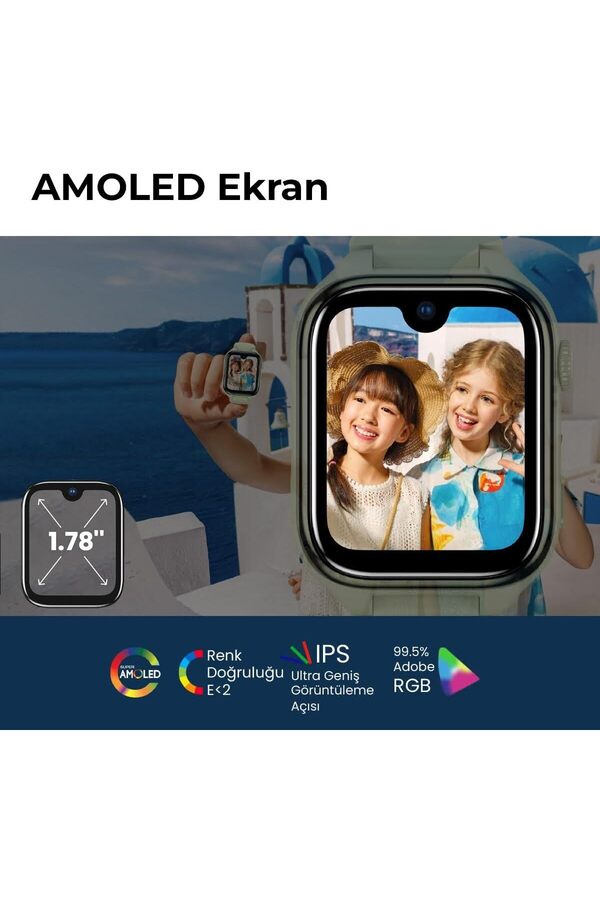 Slazenger 4G Tıger Kıds Prıme Görüntülü Görüşme Amoled LCD 5MP Kamera özelliği Akıllı Çocuk Saati - Görsel 4