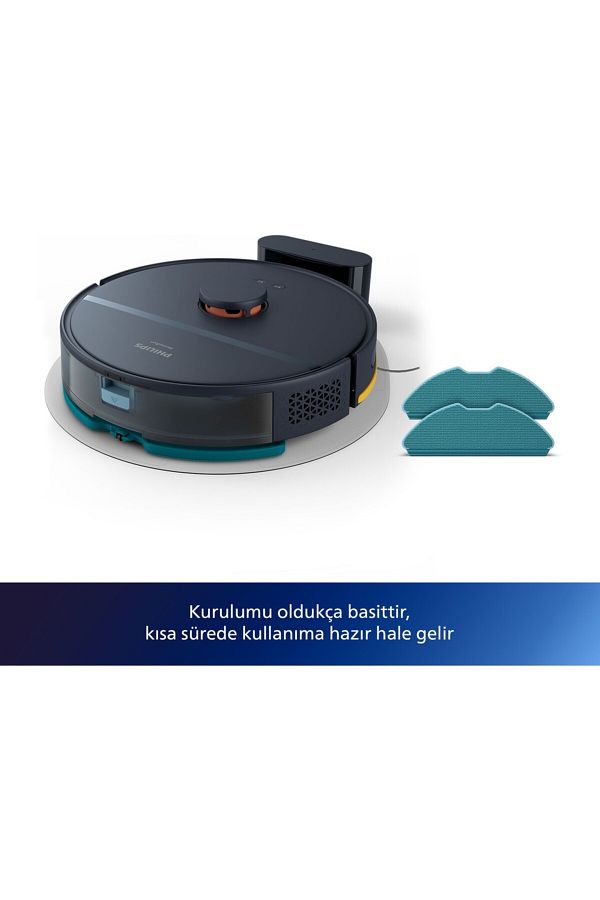 Philips 2000 Serisi Vacumix Islak Kuru Moplu Robot Süpürge, Yüksek Emiş Gücü , XU2000 , Lacivert - Görsel 2