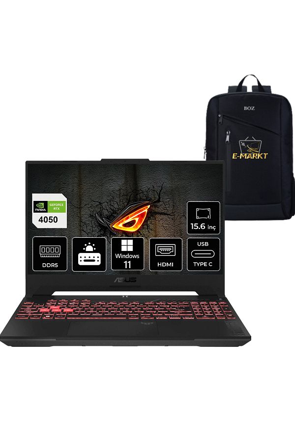ASUS Tuf Gaming A15 6GB RTX4050 Ryzen 7 7435HS 64GB 512GB SSD 15.6" FHD 144HZ Windows11 + Boz Çanta