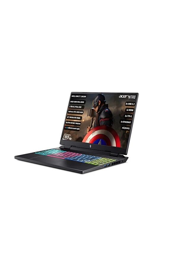 ACER Nitro 16 I7-13620h 16gb 1tb Ssd Rtx4050-6 Gb 16''wuxga Ips 165hz Nvıdıag-sync Fdos Nh.qjmey.007 - Görsel 2