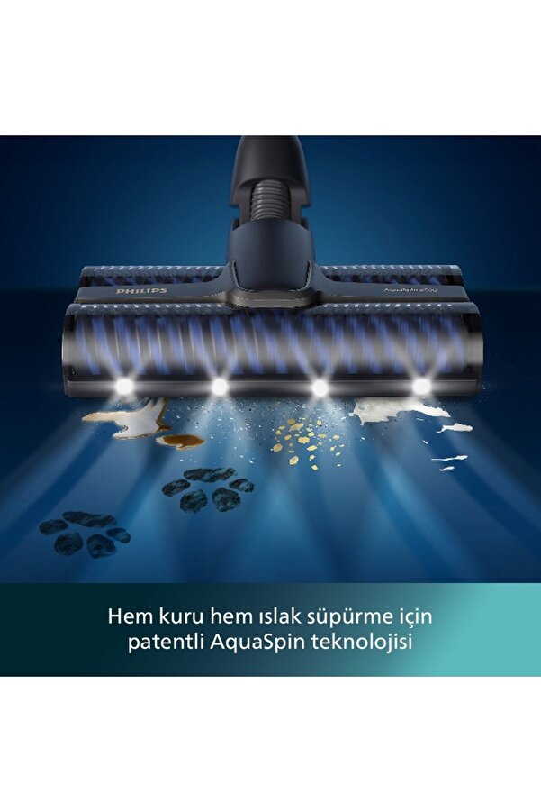 Philips 9000 Serisi AquaTrio Kablosuz Dik Süpürge, Otomatik Temizleme, AquaSpin Başlık, XW9463/11 - Görsel 5