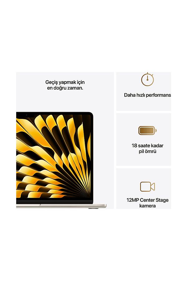 Apple MW103TU/A/MacBook Air/Apple M4 İşlemci (10 Çekirdek CPU-10 Çekirdek GPU)/16GB RAM/512GB SSD/13 - Görsel 8